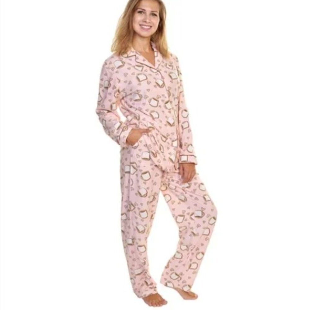 Angelina Sleepwear Women's 2 Piece Cozy Fleece Pajama Set - XL